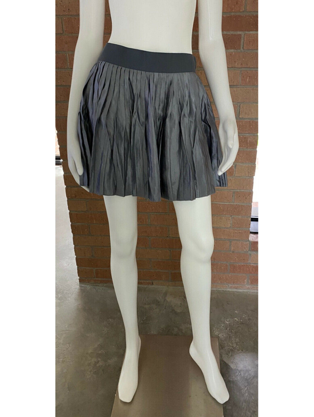 Womens THOM BROWNE NEW YORK PLEATED SKIRT Blue-Gray SCHOOL GIRL Italian Size 42